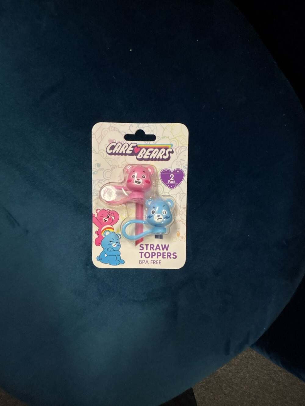 Care Bears Straw Toppers Pack 2 Pack Reusable